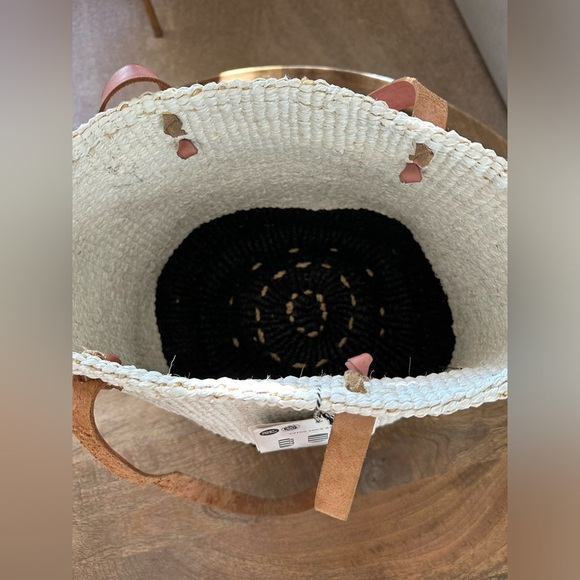 MIFUKO Kiondo Storage Basket Black white Woven Planter Plant Holder Upcycle - Picture 3 of 6